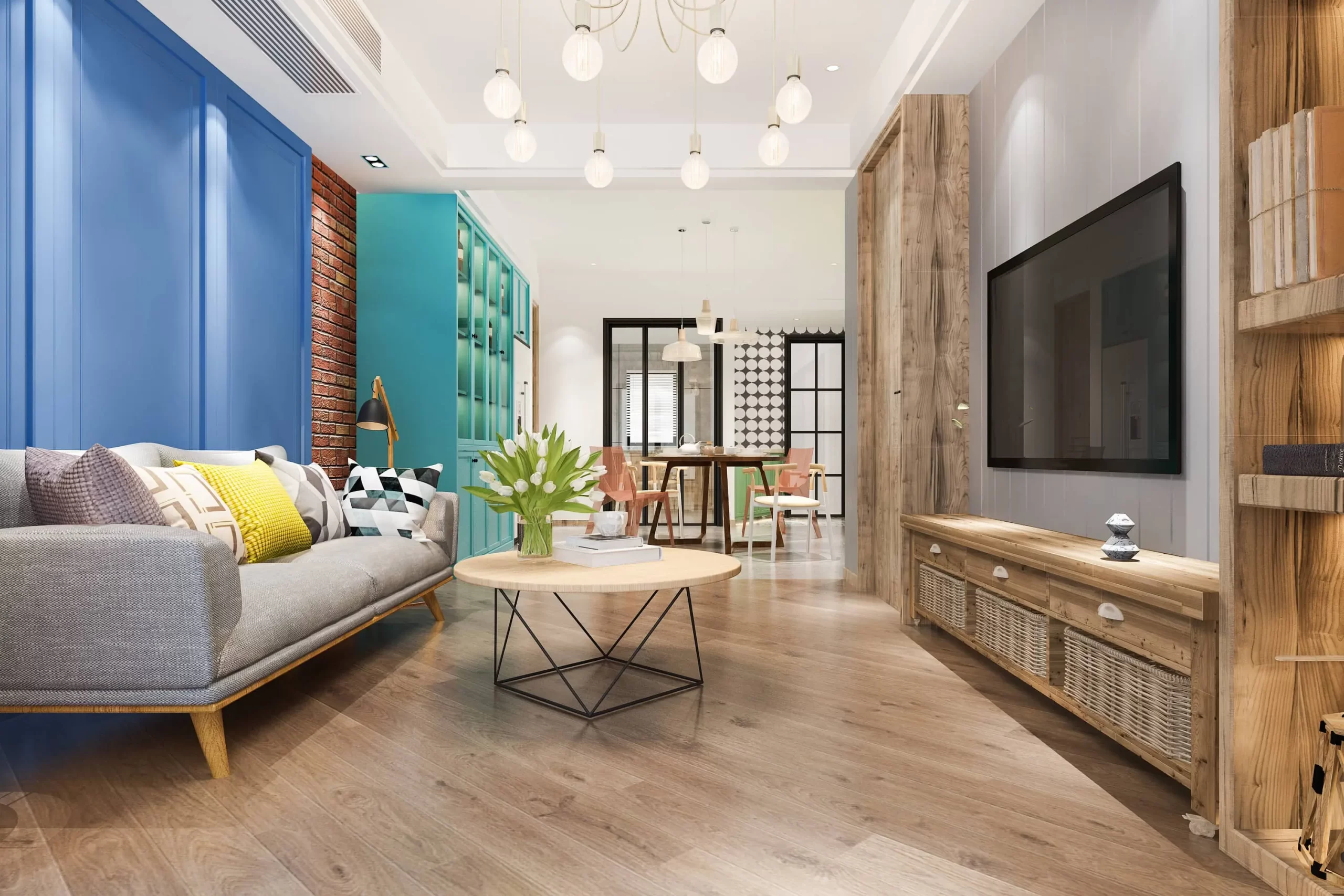 3d-rendering-modern-dining-room-living-room-with-luxury-decor-green-sofa-min-scaled